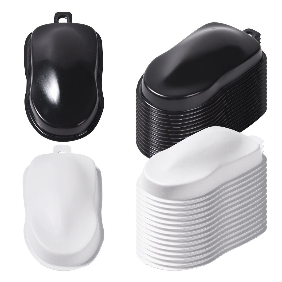 OPHIR 30pcs Black/White Speed Shape Vinyl Car Set, Painting Speed Shape Model Car for Airbrush Color Testing, Model Paint Test, Hobby, Crafts Project (2x3.5x0.5 Inch)