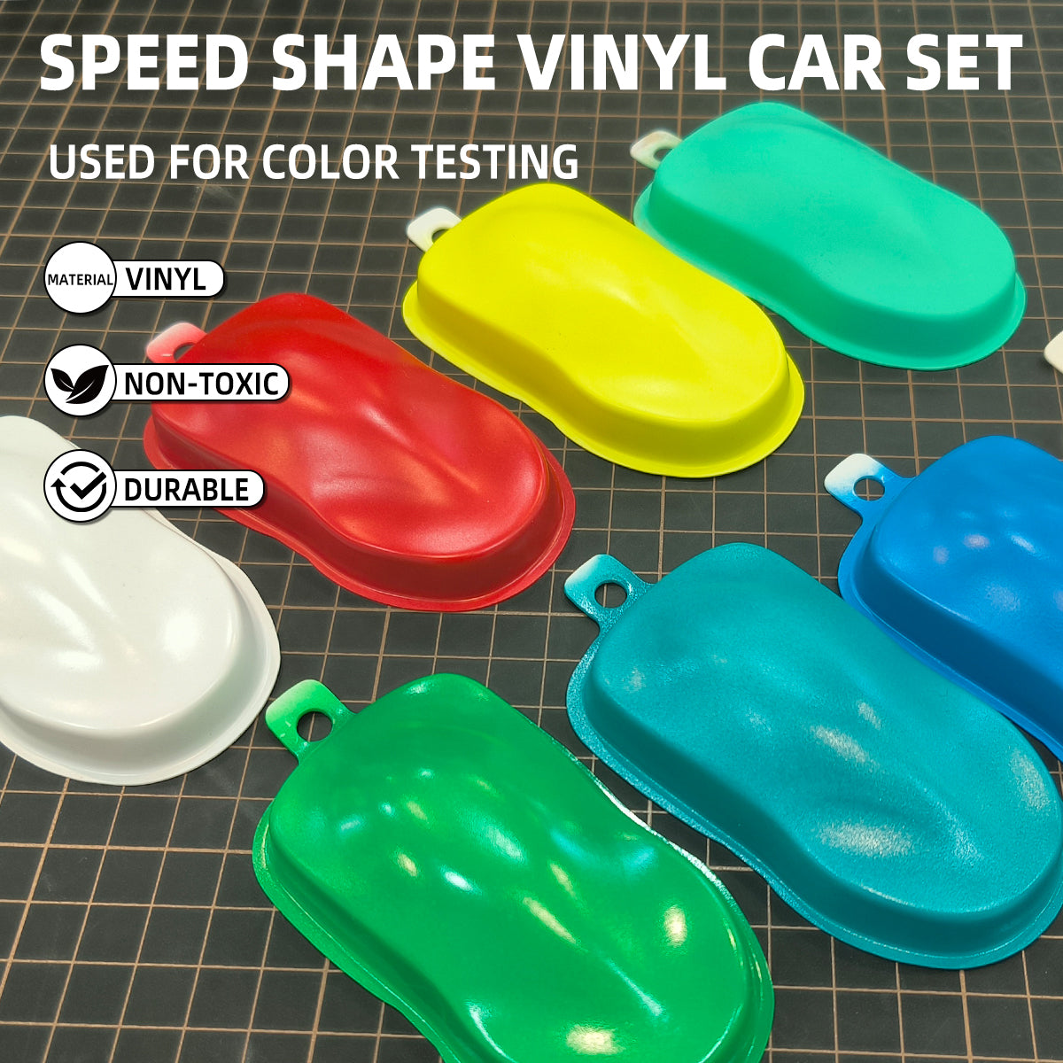 OPHIR 30pcs Black/White Speed Shape Vinyl Car Set, Painting Speed Shape Model Car for Airbrush Color Testing, Model Paint Test, Hobby, Crafts Project (2x3.5x0.5 Inch)