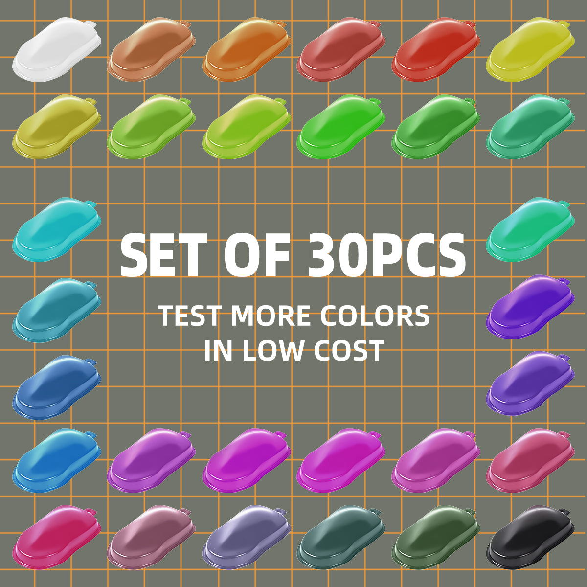 OPHIR 30pcs Black/White Speed Shape Vinyl Car Set, Painting Speed Shape Model Car for Airbrush Color Testing, Model Paint Test, Hobby, Crafts Project (2x3.5x0.5 Inch)