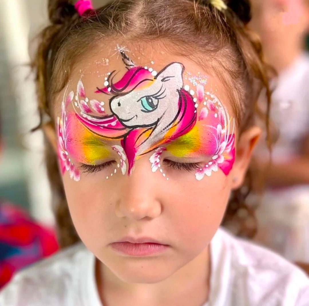 Double Split Cakes Face Paint Palette, Rainbow Body Painting Tools Set 5.14OZ