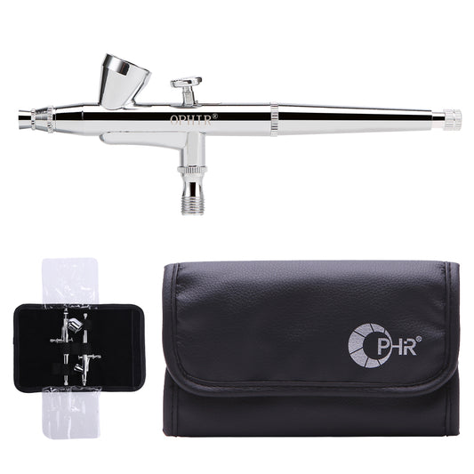 OPHIR Dual Action Spray Up-Pot Nail Airbrush Kit Gun Paint 0.2mm Nozzle for Model Hobby Makeup Body Paint