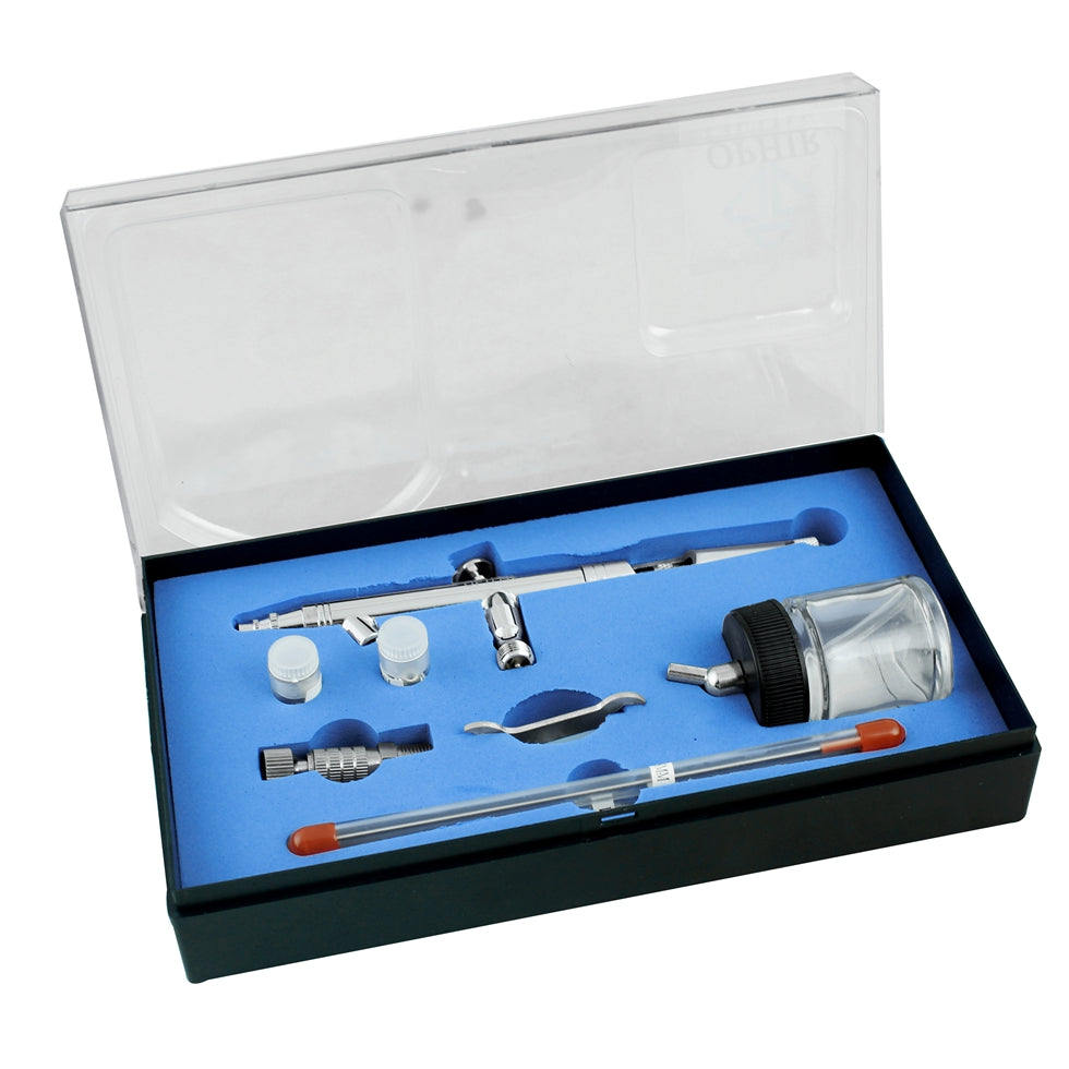 OPHIR 0.3mm 0.5mm 0.8mm Airbrush Kit 12V DC Mini Air Compressor for Crafts Cake Decoration Hobby Painting