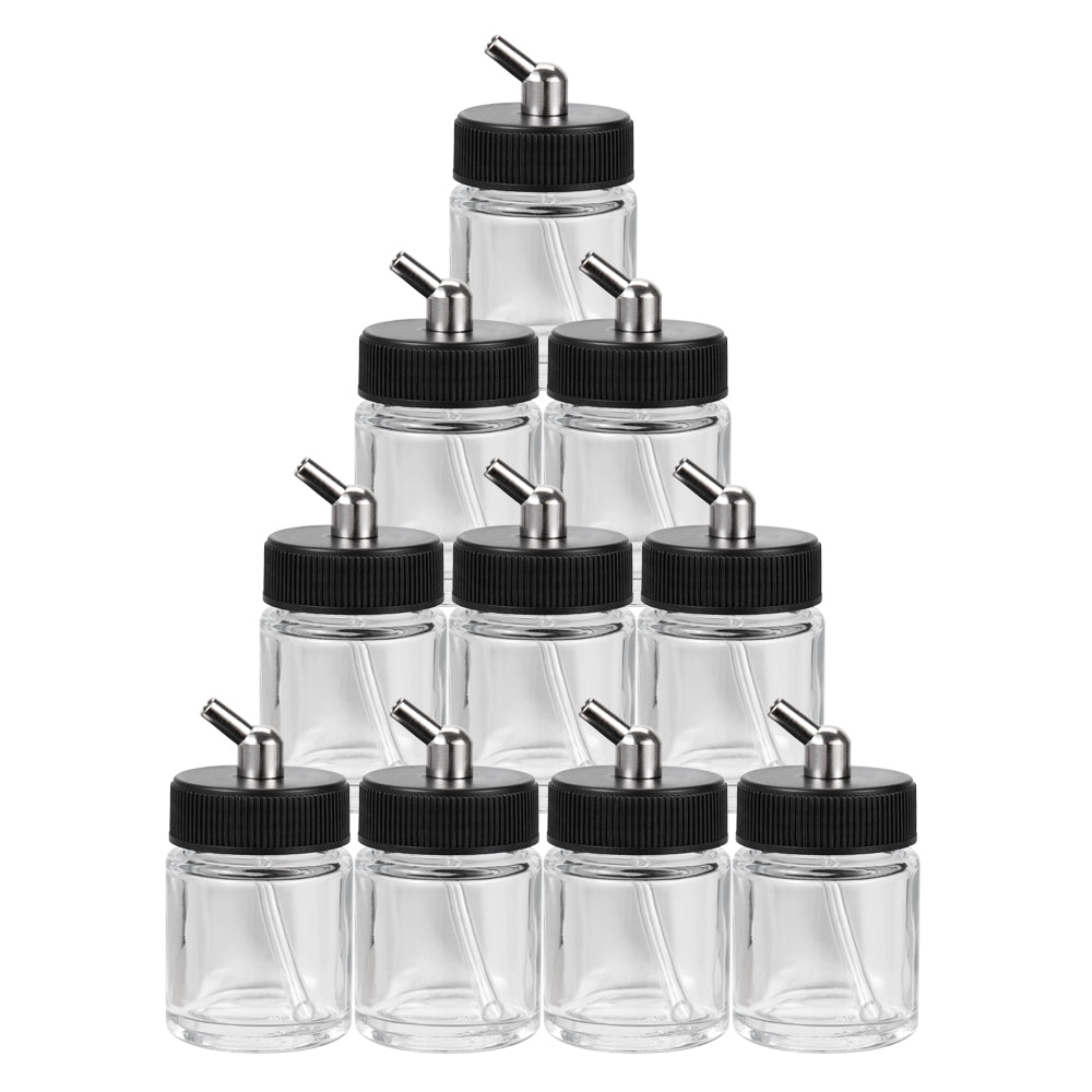 OPHIR Quality Glass Bottle Tattoo Airbrush Paint Cups Bottles for Single Action Nail Art Airbrush