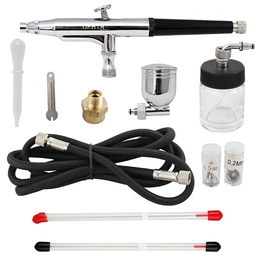 OPHIR Professional Dual Action Airbrush Kits with Air Compressor Airbrush Connectors for Body Painting Body Art Tattoo