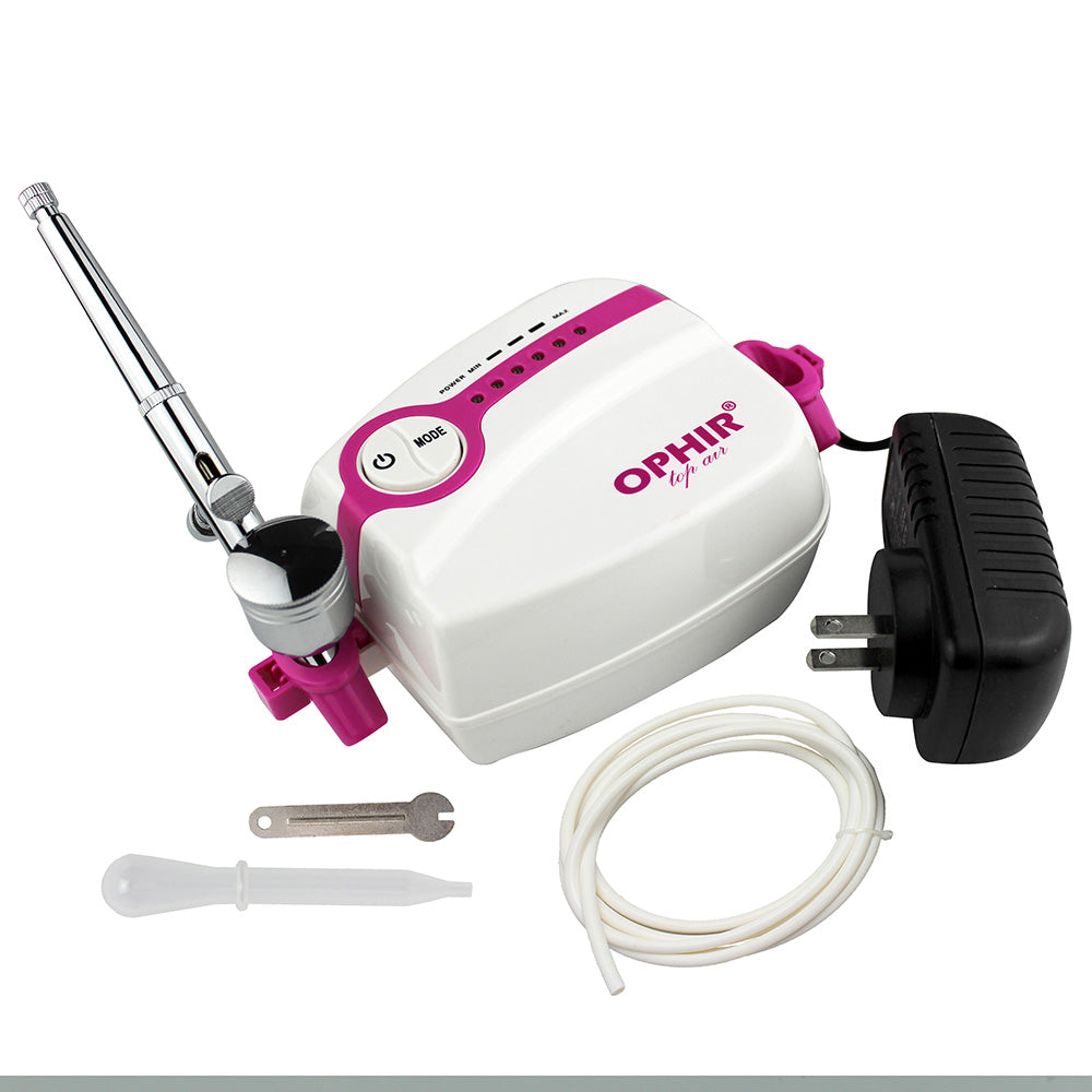 OPHIR 0.3mm Dual-Action Airbrush with Adjustable Mini Air Compressor Kit for Model Hobby Nail Art