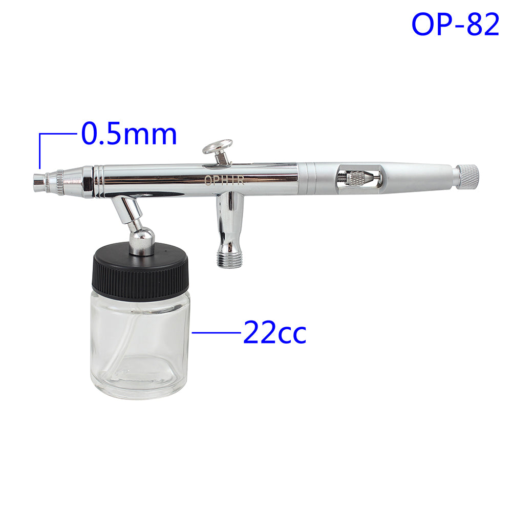 OPHIR Dual Action Body Model Airbrush Kit with Airbrush Holders and 1/8 & 1/8 Air Hose Splitter Set Adjustable