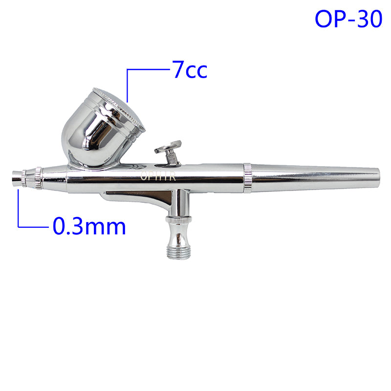 OPHIR New Dual Action Airbrush Set Kit with Glass Bottles for Model Cake Decoration Nail Art