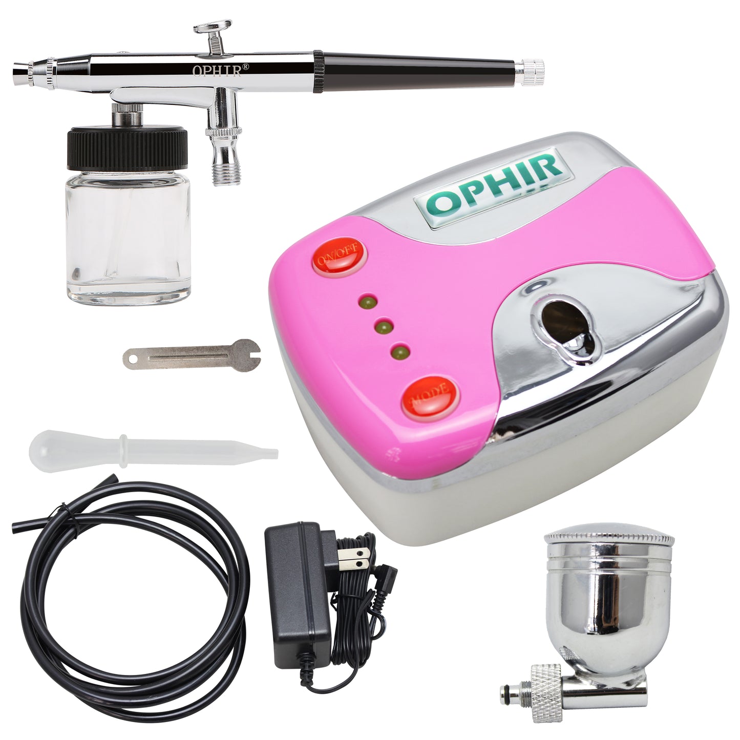 OPHIR DC 12V Airbrush Kit Mini Air Compressor 0.3mm Dual Action Airbrush Model Building Kit for Temporary Tattoo Car Painting Baking