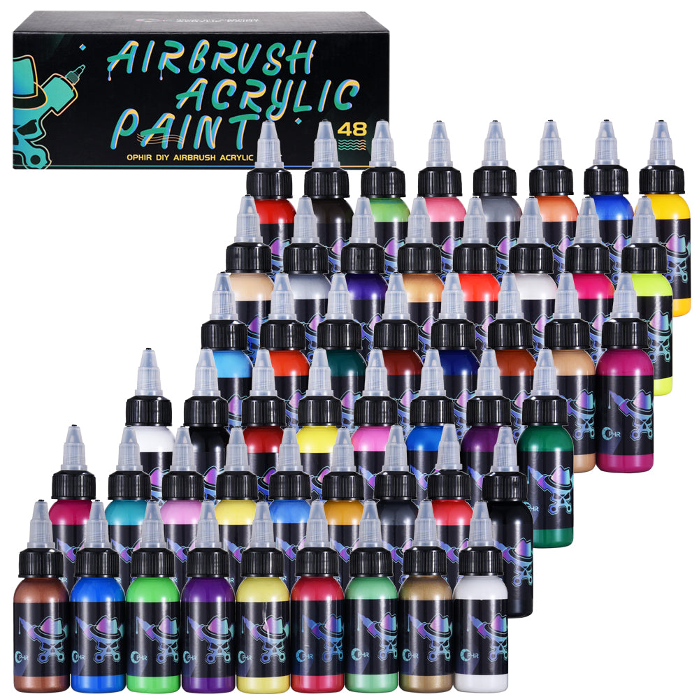 OPHIR Airbrush Acrylic Paint Airbrush DIY Pigment Colourful Ink for Hobby Model Shoes Leather Painting