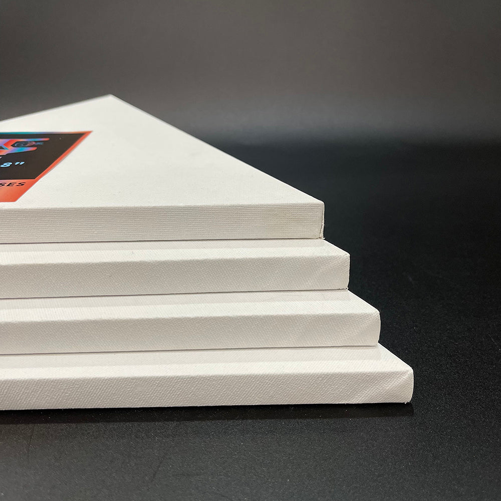 OPHIR Triangle Stretched Painting Art Canvas, White Blank Cotton Canvas Boards, Pack of 4