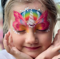 Double Split Cakes Face Paint Palette, Rainbow Body Painting Tools Set 5.14OZ