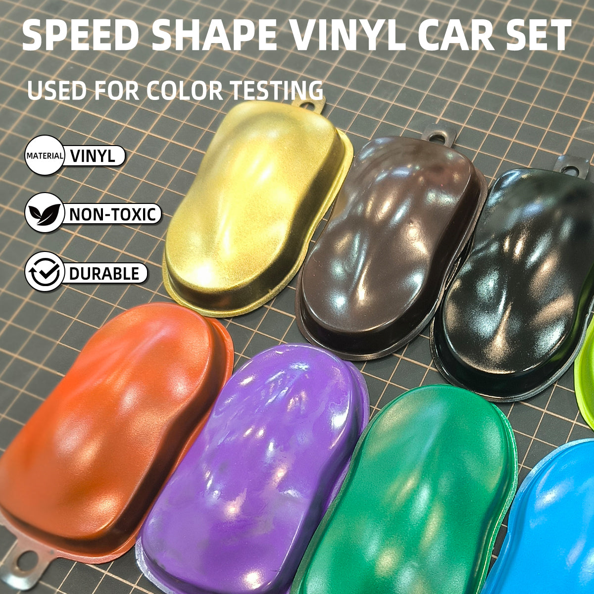 OPHIR 30pcs Black/White Speed Shape Vinyl Car Set, Painting Speed Shape Model Car for Airbrush Color Testing, Model Paint Test, Hobby, Crafts Project (2x3.5x0.5 Inch)