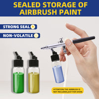 OPHIR 10X Dual-Action Siphon Bottle with Rubber Caps & Stainless Steel Balls Plastic Bottle Jars for Most of Down-Pot Airbrushes