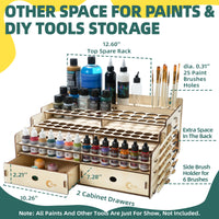 OPHIR Paint Storage Rack Compatible for Vallejo Paint, Wooden Miniature Paint Holder Organizer for Acrylic Miniature Paint Set