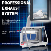 OPHIR Upgraded Water Curtain Airbrush Spray Booth, Spray Paint Booth for Airbrushing with Filter LED Lights for Model, Shoes,Crafts, T-Shirt, Cake & Hobbies