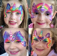 Rainbow Face Paint Palette 2.12OZ Split Cake Face Painting Water-Activated OPHIR