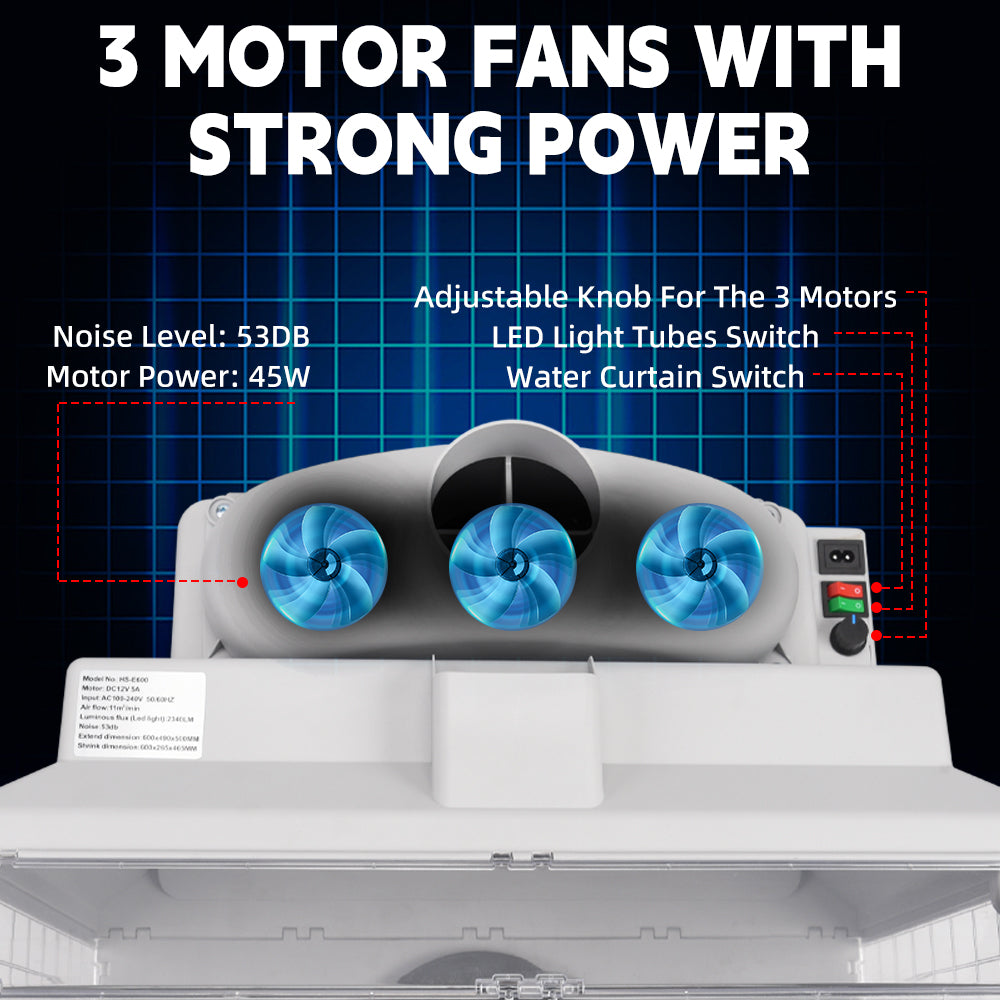 OPHIR Upgraded Water Curtain Airbrush Spray Booth, Spray Paint Booth for Airbrushing with Filter LED Lights for Model, Shoes,Crafts, T-Shirt, Cake & Hobbies