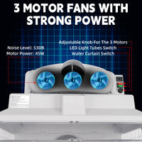 OPHIR Upgraded Water Curtain Airbrush Spray Booth, Spray Paint Booth for Airbrushing with Filter LED Lights for Model, Shoes,Crafts, T-Shirt, Cake & Hobbies