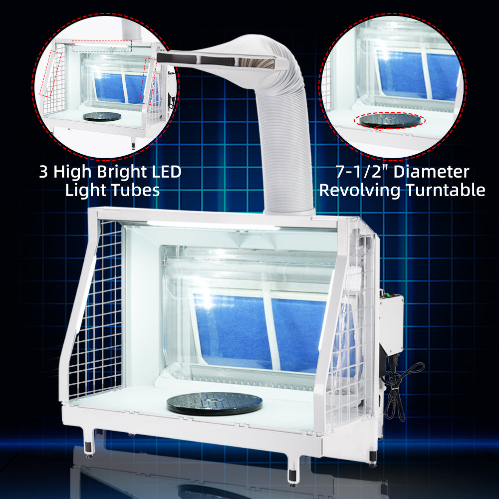 OPHIR Upgraded Water Curtain Airbrush Spray Booth, Spray Paint Booth for Airbrushing with Filter LED Lights for Model, Shoes,Crafts, T-Shirt, Cake & Hobbies