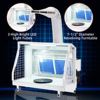 OPHIR Upgraded Water Curtain Airbrush Spray Booth, Spray Paint Booth for Airbrushing with Filter LED Lights for Model, Shoes,Crafts, T-Shirt, Cake & Hobbies