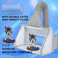 OPHIR Airbrush Spray Booth Kit with Adjustable Led Lighting and Switch Exhaust Filter Extractor for Hobby Model Painting