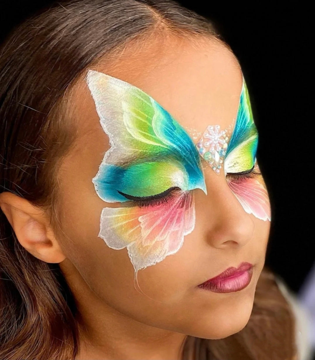 Double Split Cakes Face Paint Palette, Rainbow Body Painting Tools Set 5.14OZ