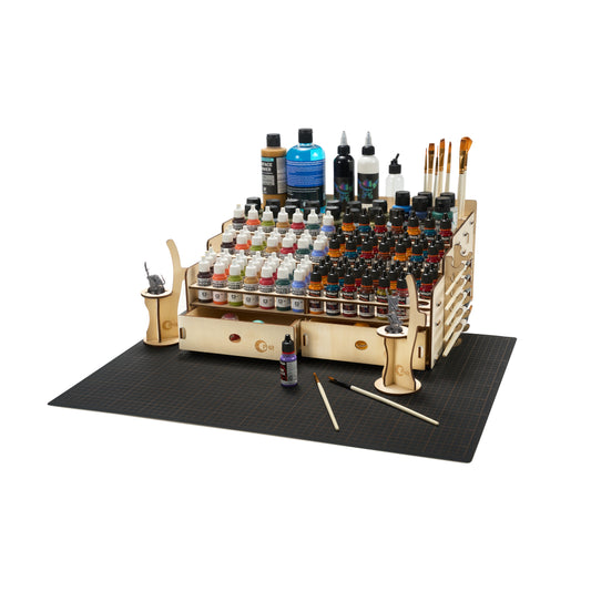 OPHIR Paint Storage Rack Compatible for Vallejo Paint, Wooden Miniature Paint Holder Organizer for Acrylic Miniature Paint Set