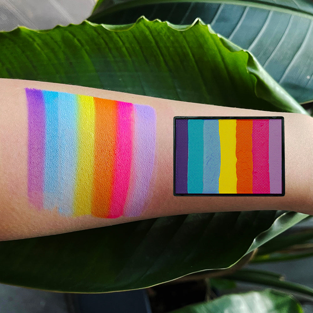 Rainbow Face Paint Palette 2.12OZ Split Cake Face Painting Water-Activated OPHIR