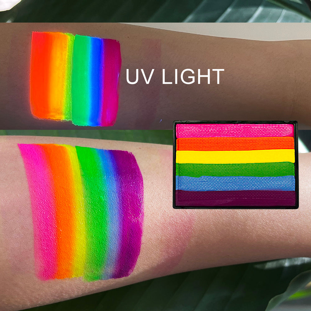 Rainbow Face Paint Palette 2.12OZ Split Cake Face Painting Water-Activated OPHIR