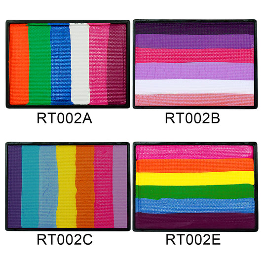 Rainbow Face Paint Palette 2.12OZ Split Cake Face Painting Water-Activated OPHIR