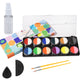 Double Split Cakes Face Paint Palette, Rainbow Body Painting Tools Set 5.14OZ