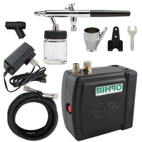OPHIR 0.35mm Nozzle Dual-Action Airbrush Kit 12V DC Mini Airbrush Compressor for Hobby Model Painting Temporary Tattoo Body Art