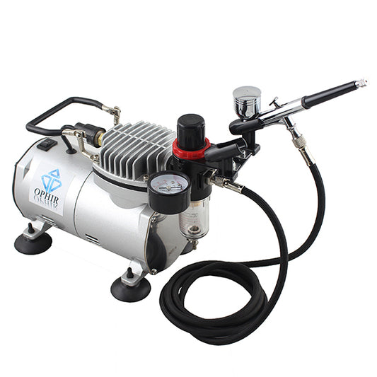 OPHIR Professional Compressor Airbrush Kits with Filter Holder for Tattoo Hobby Model Cake Decoration 110V/220V