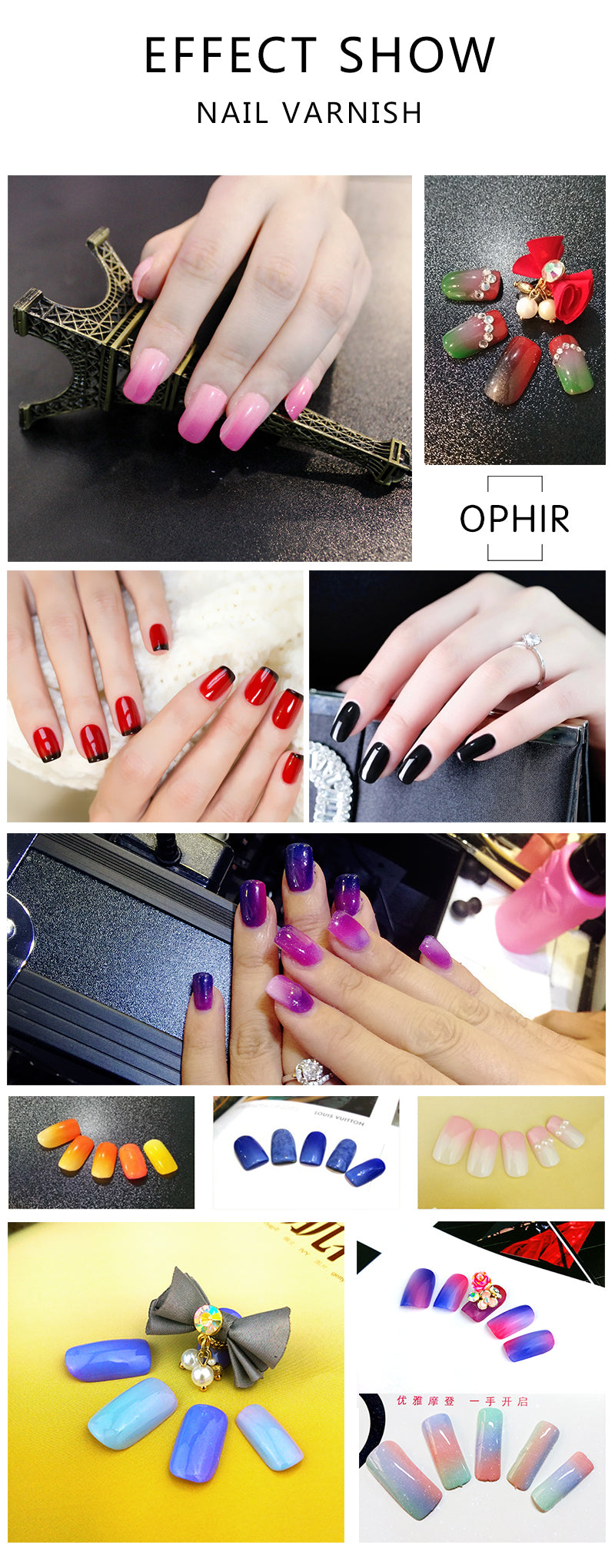 OPHIR Airbrush Nail Polish Gel 3 Step Quality Nail Gel for Nail Stencil Airbrush Nail Art Manicure