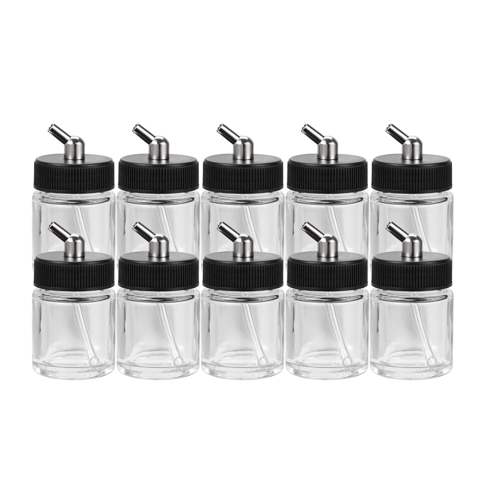 OPHIR Quality Glass Bottle Tattoo Airbrush Paint Cups Bottles for Single Action Nail Art Airbrush