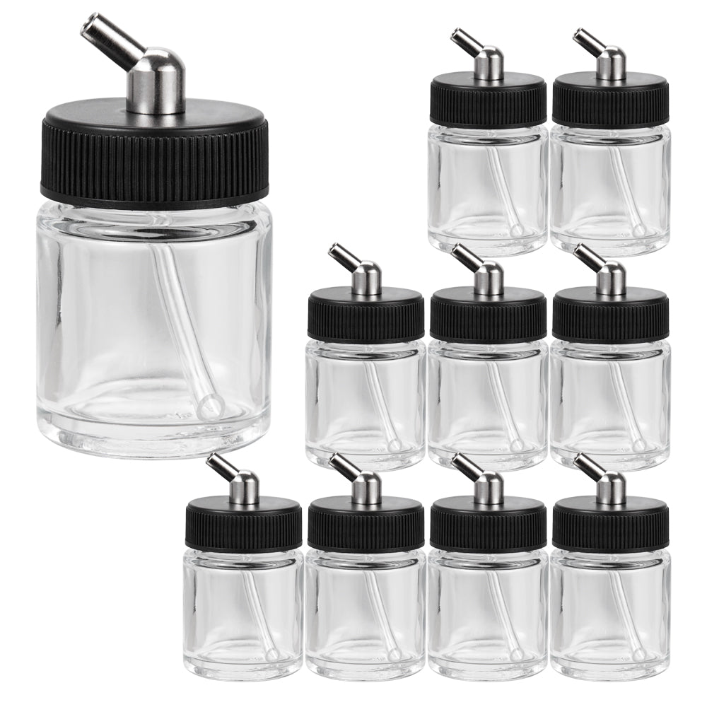 OPHIR Quality Glass Bottle Tattoo Airbrush Paint Cups Bottles for Single Action Nail Art Airbrush