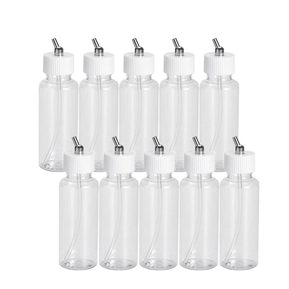 OPHIR Plastic Dual Action Airbrush Bottles Professional  Air Brush Paint Cup for Hobby Tattoo Cake Make Up