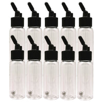 OPHIR 10X Dual-Action Siphon Bottle with Rubber Caps & Stainless Steel Balls Plastic Bottle Jars for Most of Down-Pot Airbrushes