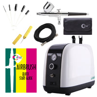 OPHIR Dual Action Airbrush Air Compressor Set with Cleaning Tool for Makeup Beauty Facial Skin Care