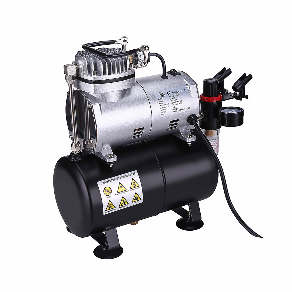 OPHIR Pro Airbrush Air Compressor with Tank for T-shirt Tanning Cake Decoration Tattoo Wall Painting