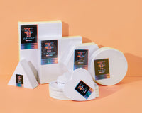 OPHIR Stretched Painting Art Canvas Boards of Heart Shape, Blank Cotton Canvases for Oil Acrylic Paintings, Pack of 4