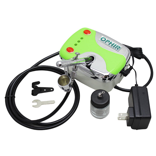 OPHIR Make Up Spray Gun Pink Double Action 12V DC Portable 0.35mm Airbrush Mini Compressor Kit for Car Painting Body Painting