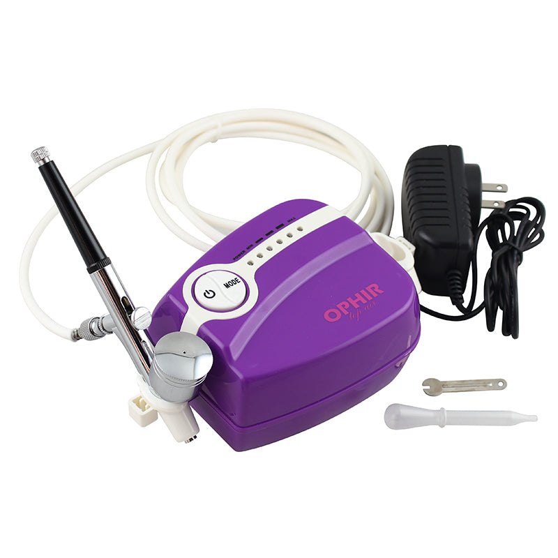 OPHIR Portable Air Compressor with 5 Adjustable Speed for Nail Art Makeup Tattoo Airbrush Kit
