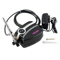 OPHIR Mini Air Compressor with 0.2mm Airbrush Spray Gun Kit for Makeup Beauty Nail Art