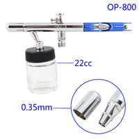 OPHIR New Dual Action Airbrush Set Kit with Glass Bottles for Model Cake Decoration Nail Art