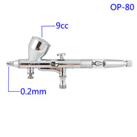 OPHIR New Dual Action Airbrush Set Kit with Glass Bottles for Model Cake Decoration Nail Art