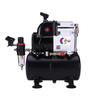 OPHIR Single Cylinder Piston Airbrush Compressor with Tank & Fan for Hobby Model Tanning Wall Painting