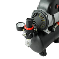 OPHIR Single Cylinder Piston Air Compressor with Air Tank & Extra Cooling Fan 0.3mm Airbrush Kit For Tattoo Model Craft Wall Painting 86PSI