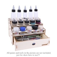 OPHIR Wooden Paint Rack Bottle Storage with Cabinet Organizer for 15 Bottles of Paints