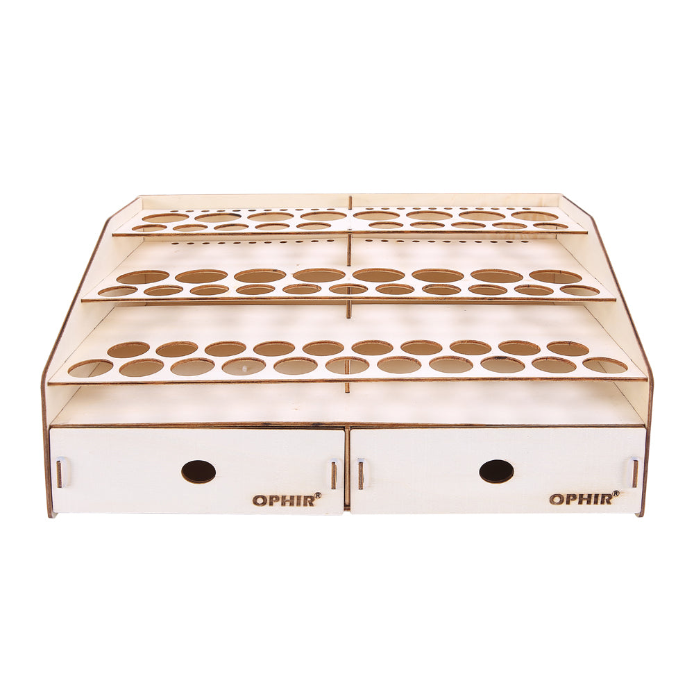 OPHIR Wooden Paint Rack Stand Pigment Bottle Tool Storage with Cabinet Holder Organizer for 58 Bottles of Paints